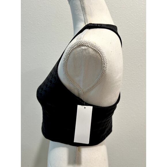 DKNY Women's Cropped Racerback Tank Black Size Medium New - Picture 3 of 9